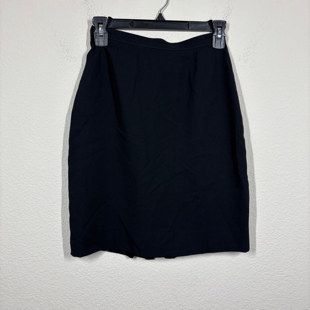 Susanna Beverly Hills Designer Womens Pencil Midi Skirt Black Back Slit